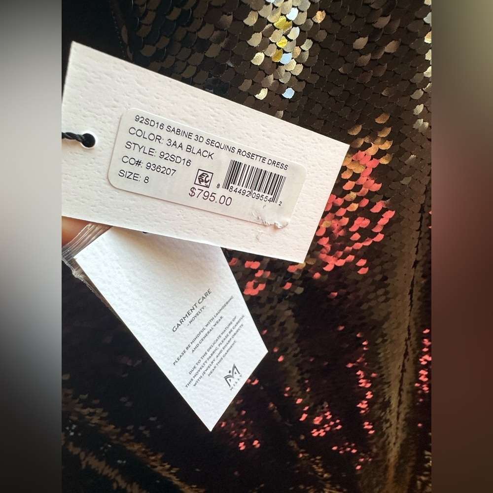 NWT Milly Sabine 3D Sequin Rosette Column Gown Si… - image 7